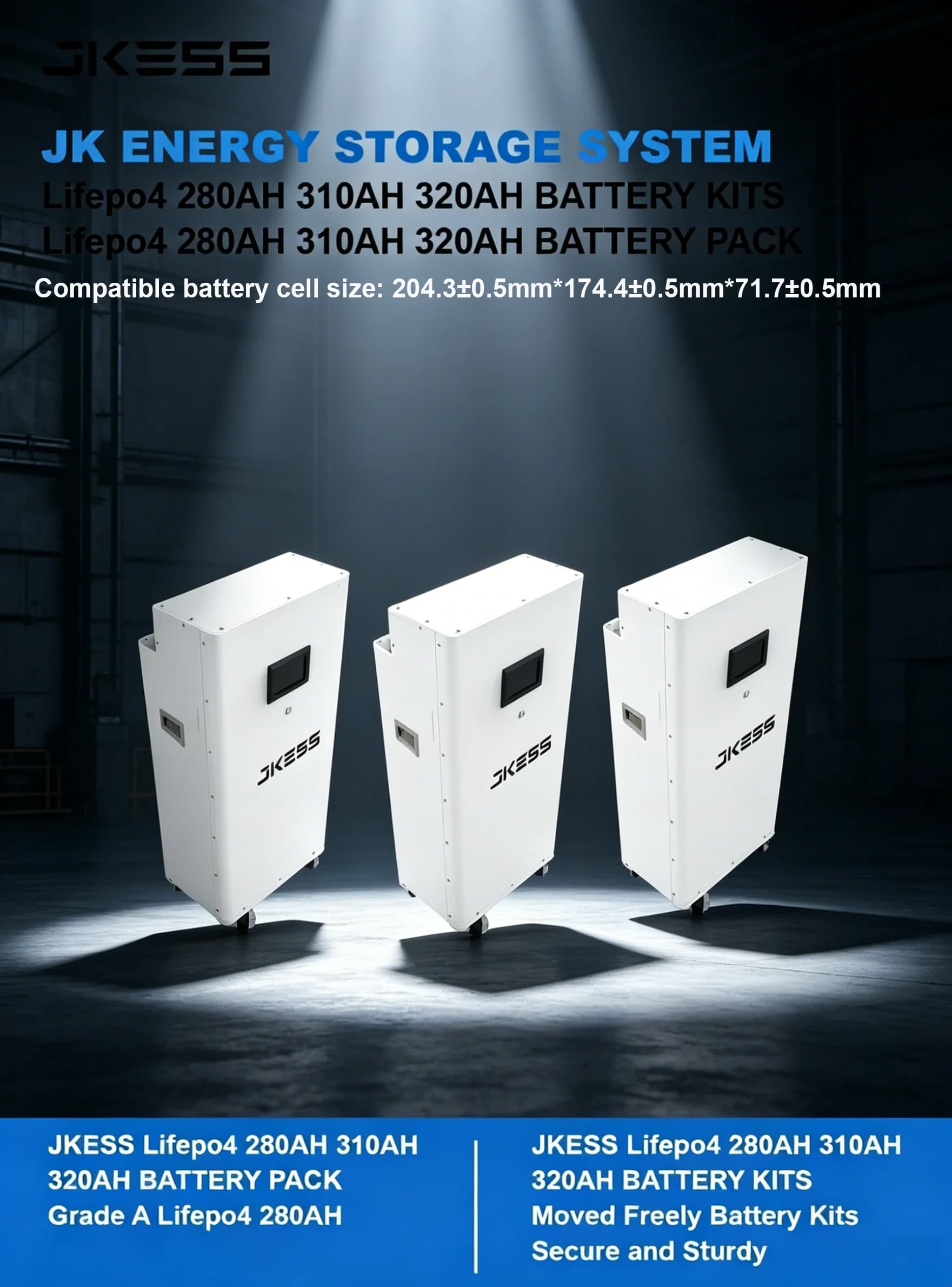 JKESS Batteriegehäuse-Bausatz mit Rollen, Detailansicht 4
